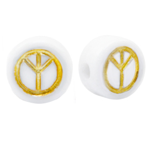 Letterkralen van acryl peace White-gold