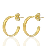 Roestvrij stalen (RVS) Stainless steel oorbellen / oorstekers creolen Goud