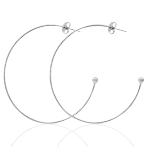Roestvrij stalen (RVS) Stainless steel oorbellen / oorstekers creolen Zilver