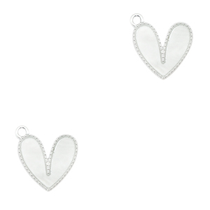 Resin hangers hart Silver-off white