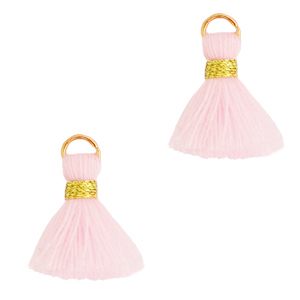 Kwastjes 1.5cm Gold-light pink