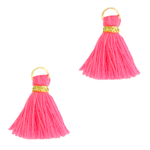 Kwastjes 1.5cm Gold-neon pink