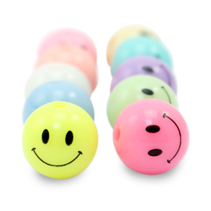 10 mm acryl kralen smiley Multicolour