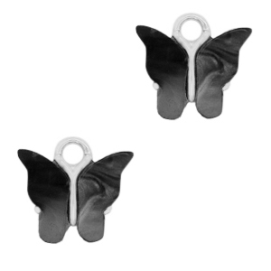 Resin hangers vlinder Silver-anthracite
