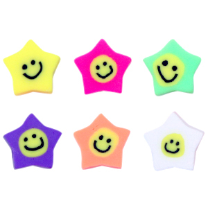 Polymeer kralen ster smiley Multicolour
