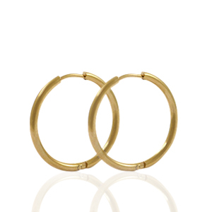 Roestvrij stalen (RVS) Stainless steel oorbellen creolen 22mm Goud