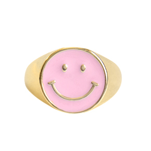 Musthave ringen enamel smiley Pink-gold