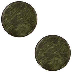 12 mm platte cabochons Polaris Elements Lively Army green