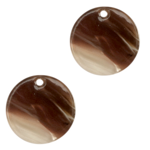 Resin hangers rond 12mm Mixed brown