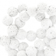 6 mm natuursteen kralen mat Lava White