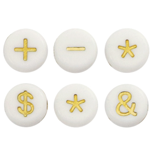 Letterkralen van acryl symbol White-gold