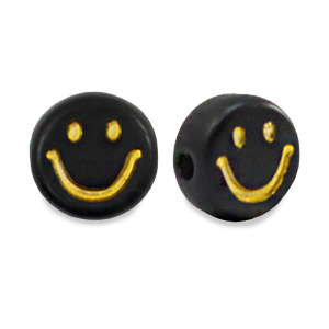 letterkralen van acryl smiley Black