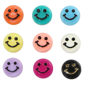 letterkralen van acryl smiley Multicolour