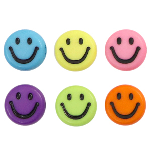 letterkralen van acryl smiley Multicolour