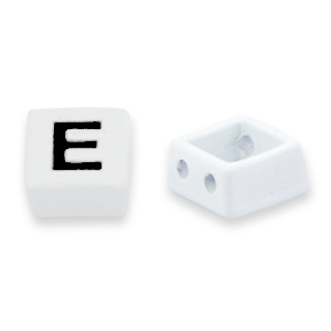 Tile beads E White-black