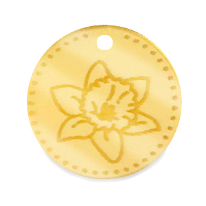Plexx bedels 20mm Birth flower March-Daffodil Gold