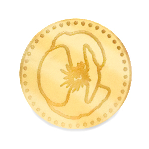 Plexx cabochons 20mm Birth flower August-Poppy Gold