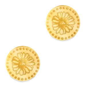 Plexx cabochons 12mm Birth flower April-Daisy Gold