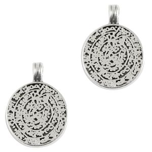 Bedels DQ metaal disc van Festos Antiek zilver (nikkelvrij)