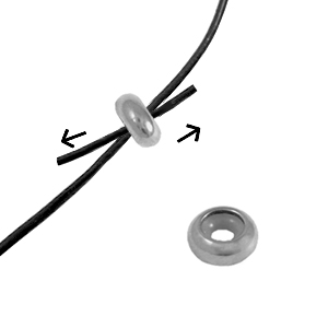 Roestvrij stalen (RVS) Stainless steel onderdelen smart bead stopper 6x3mm Silver