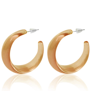 Trendy oorbellen creolen Tan brown