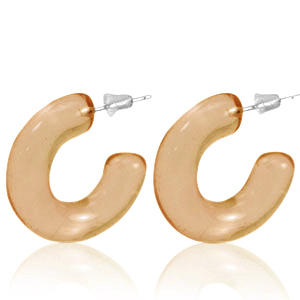 Trendy oorbellen creolen Tan brown