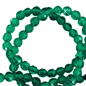 Natuursteen kralen facet geslepen 3mm Green-pearl shine coating