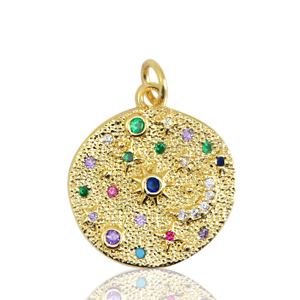 Brass TQ metaal bedels maan en ster Gold