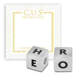 C.U.S&reg; sieraden message beads cube Hero 8mm Antiek zilver (Nikkelvrij)