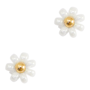 Miyuki kralen bloemen 8mm White-gold