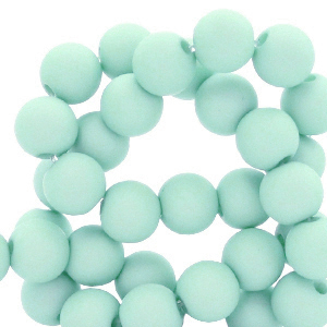 6 mm acryl kralen matt Soft turquoise blue