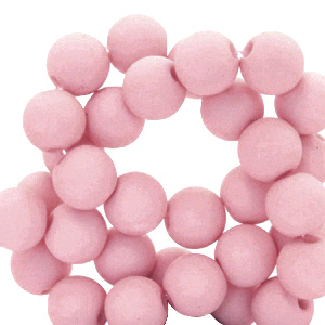 4 mm acryl kralen matt Sorbet pink