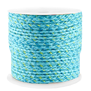 Trendy koord gevlochten 2mm Blue-yellow