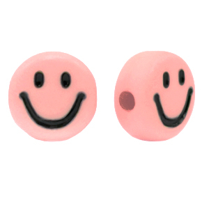 Letterkralen van acryl smiley Vintage pink