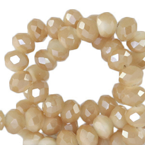 Top Facet kralen 8x6 mm disc Chadwick brown-pearl shine coating