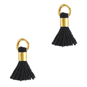 Kwastjes 0.7cm Gold-black