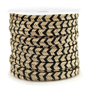 Macram&eacute; draad gevlochten 4mm Gold-black