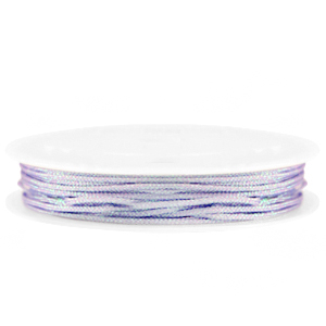 Macram&eacute; draad gevlochten 1mm Lilac purple metallic