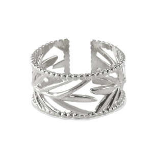 Onderdelen DQ metaal ring blad Antiek zilver (nikkelvrij)