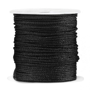 Macram&eacute; draad gevlochten 1mm Black