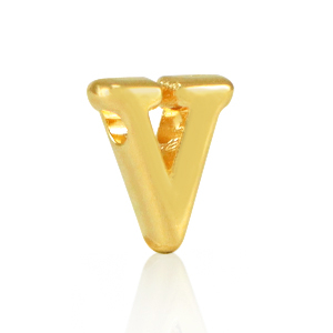 Letterkralen DQ metaal V Goud (nikkelvrij)