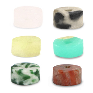 Natuursteen kralen mix disc 4x2mm Multicolour red green