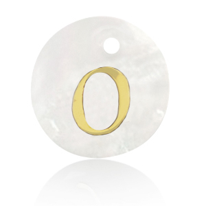Schelp hangers specials letter O Gold-white (natuurlijke kleur)