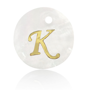 Schelp hangers specials letter K Gold-white (natuurlijke kleur)