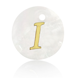 Schelp hangers specials letter I Gold-white (natuurlijke kleur)