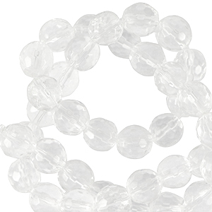 Natuursteen kralen 6mm facet geslepen Transparent