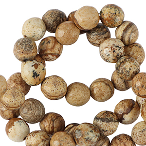 Natuursteen kralen dalmatian stone 4mm facet geslepen Suntan bronze brown