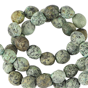 Natuursteen kralen dalmatian stone 4mm facet geslepen Multicolour mayan green