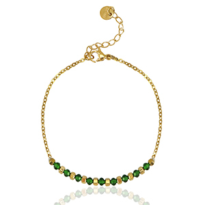 Roestvrij stalen (RVS) Stainless steel armbanden Emerald blue-gold