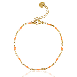 Roestvrij stalen (RVS) Stainless steel armbanden Orange-gold